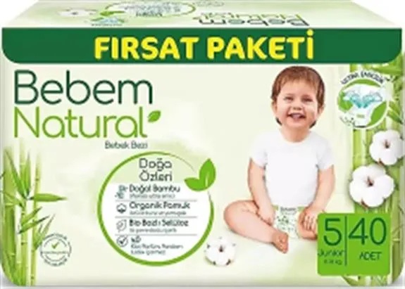Bebem Natural Bebek Bezi Fırsat Paketi 5 No 40 Lı