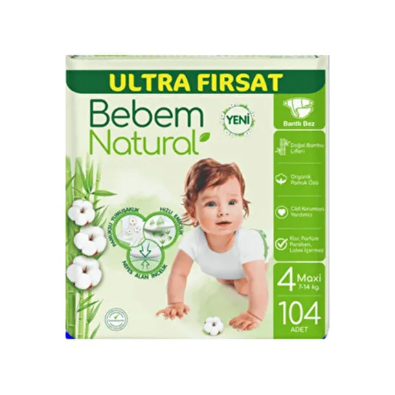 Bebem Natural Bebek Bezi Ultra Fırsat Paketi 4 No 104 Lü