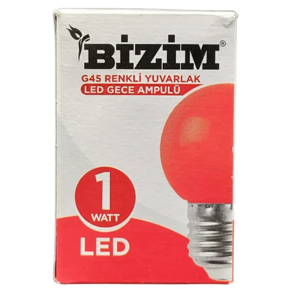 Bizim Gece Ampulü 1 W Led Kırmızı
