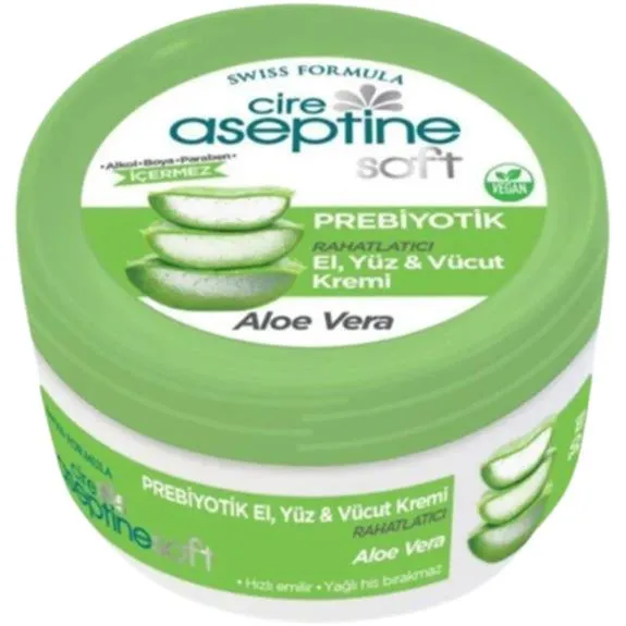Cire Aseptine Aloe Vera Özlü El-Vücut Nemlendirici Prebiyotik Krem 30 Ml