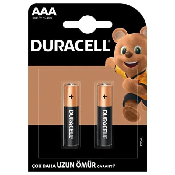 Duracell Alkalin AAA İnce Kalem Pil 2 Li Paket