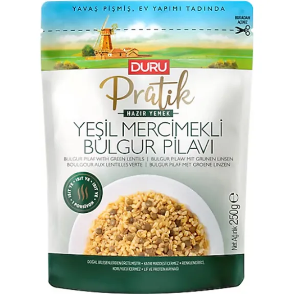 Duru Pratik Hazır Yemek Yeşil Mercimekli Bulgur Pilavı 250 gr