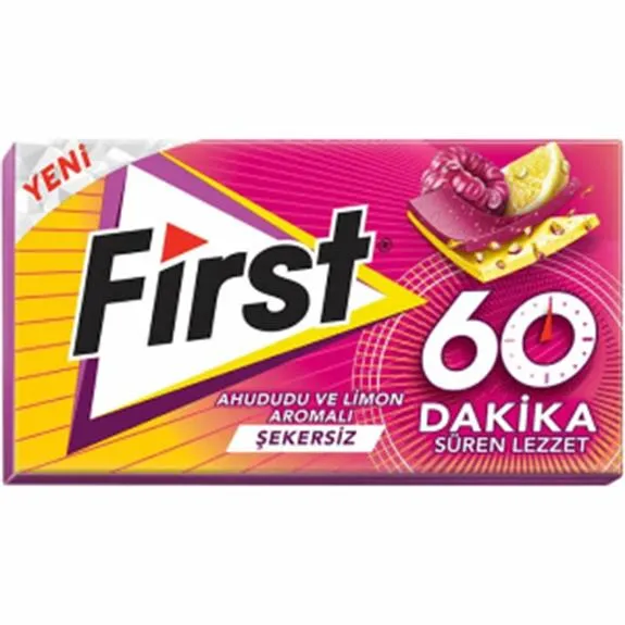 First 60 Dakika Ahududu Ve Limon Aromalı Sakız 27 Gr