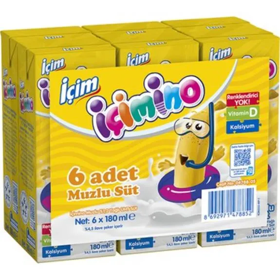 İçim İçimino Muzlu Süt 6X180 Ml