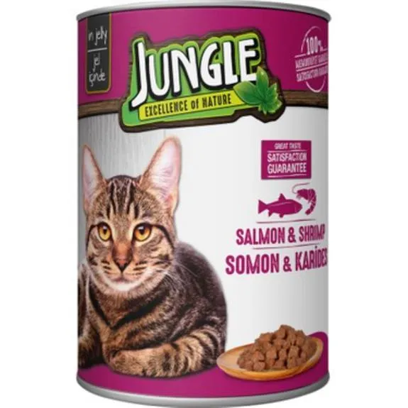 Jungle Somon-Karidesli Kedi Maması 415 Gr