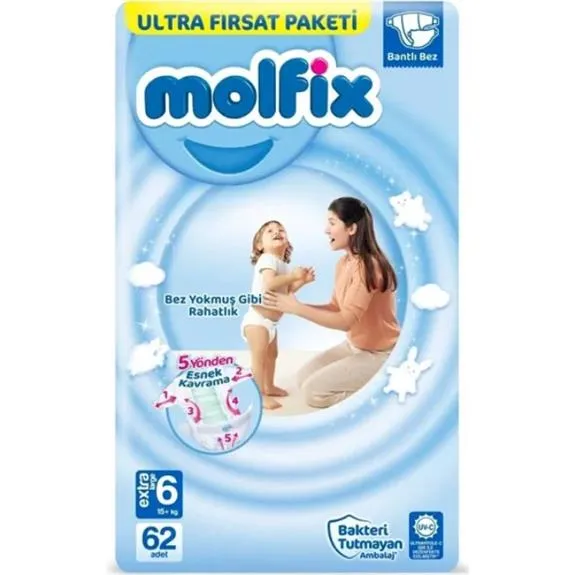 Molfix Bebek Bezi Ultra Fırsat Paketi 6 No 62 Li
