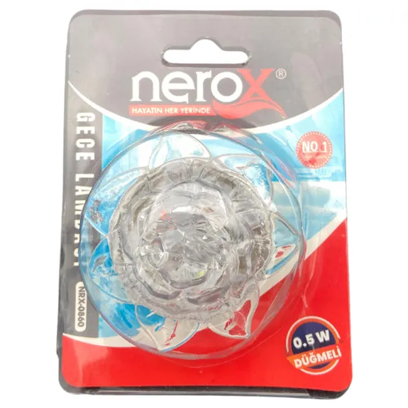 Nerox Gece Lambası 0.5W Anahtarlı Çiçek Desenli