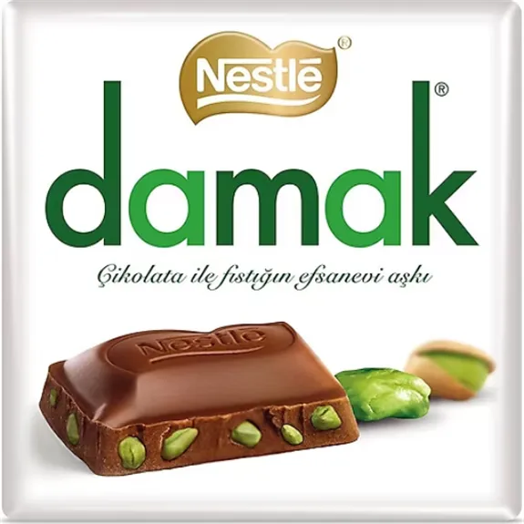 Nestle Damak Antep Fıstıklı Sütlü Kare Çikolata 60 Gr