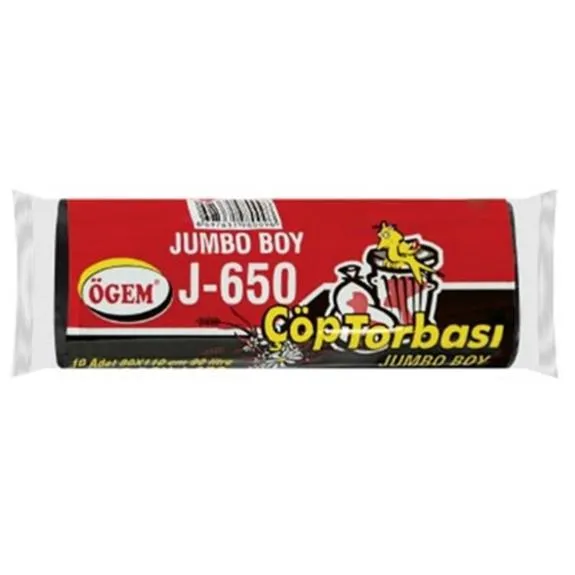 Ögem Çöp Torbası Jumbo Boy 10 Lu J650 Siyah
