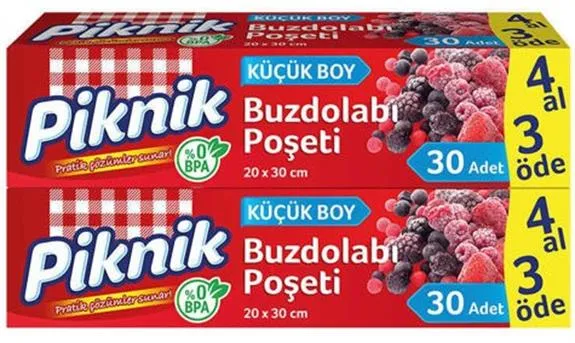 Piknik Buzdolabı Poşeti 4 Al 3 Öde Küçük Boy