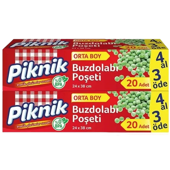 Piknik Buzdolabı Poşeti 4 Al 3 Öde Orta Boy