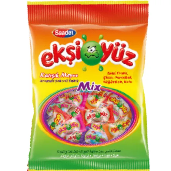 Saadet Ekşi Yüz Karışık Meyve Aromalı Sakız 80 Gr
