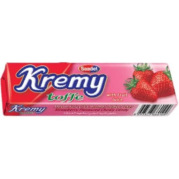 Saadet Kremy Çilek Aromalı Toffe Şeker 20 Gr