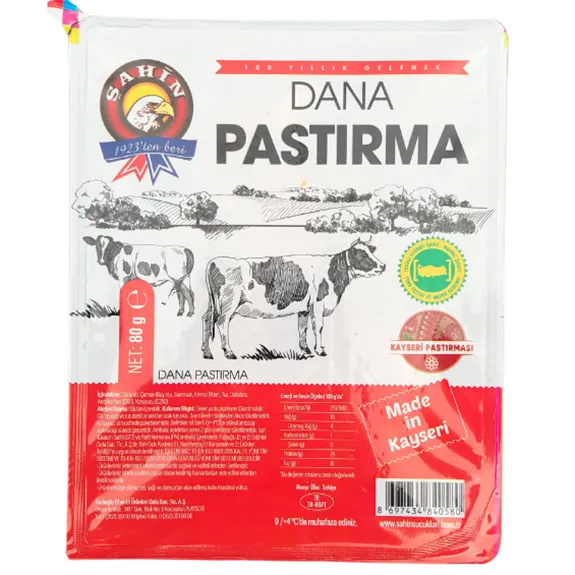 Şahin Vakumlu Seçme Pastırma 80 Gr