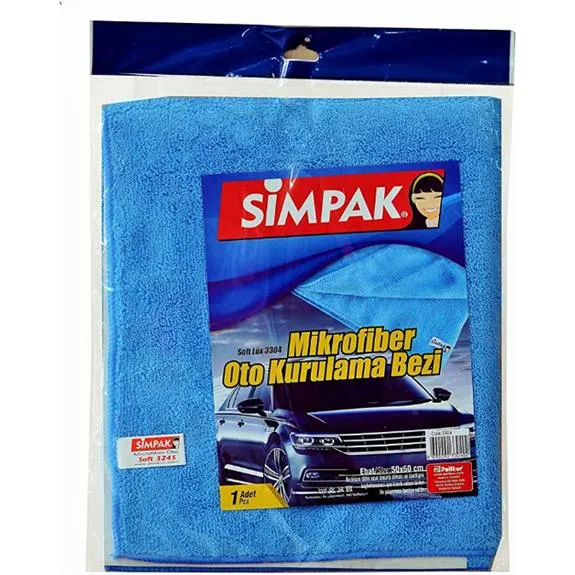 Simpak Mikrofiber Oto Kurulama Bezi Soft 50X60 Cm Kod:3245