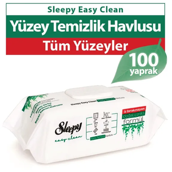 Sleepy Beyaz Sabun Kokulu Yüzey Temizlik Havlusu 100 Lü