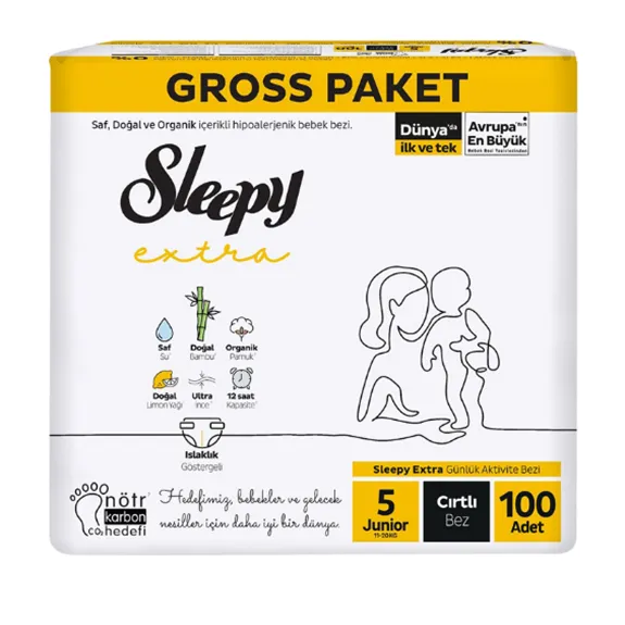 Sleepy Extra Gross Paket Bebek Bezi Cırtlı 5 No 100 Lü