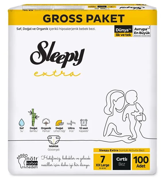 Sleepy Extra Gross Paket Bebek Bezi Cırtlı 7 No 100 Lü