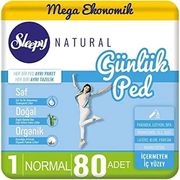Sleepy Natural Mega Ekonomik Paket Günlük Ped Normal 80 Li