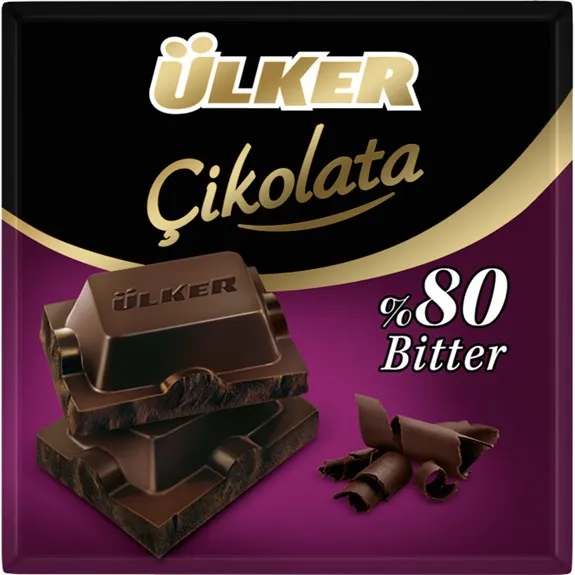 Ülker Bitter Kare Çikolata %80 Kakaolu 60 Gr