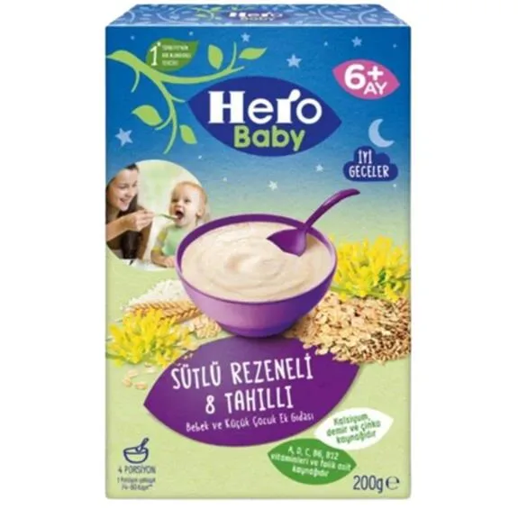 Ülker Hero Baby Sütlü Rezeneli 8 Tahıllı Ek Besin 200 Gr
