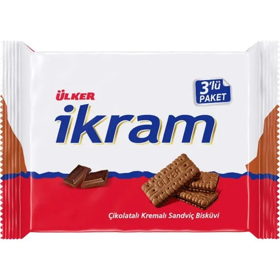 Ülker İkram Çikolatalı Kremalı Bisküvi 3 Lü 252 Gr