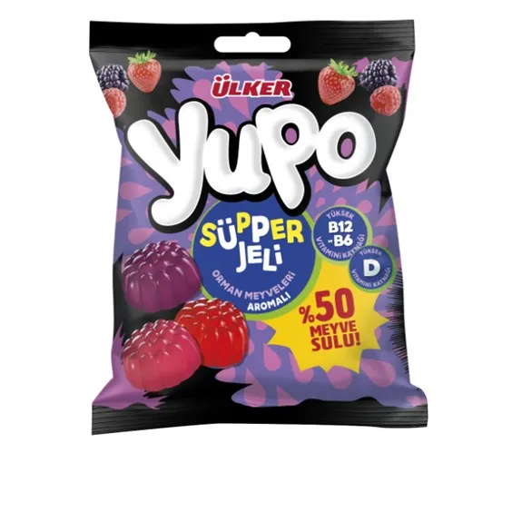 Ülker Yupo Süpper Jeli Yumuşak Şeker B12-B6 Ve D Vitamini 64 Gr